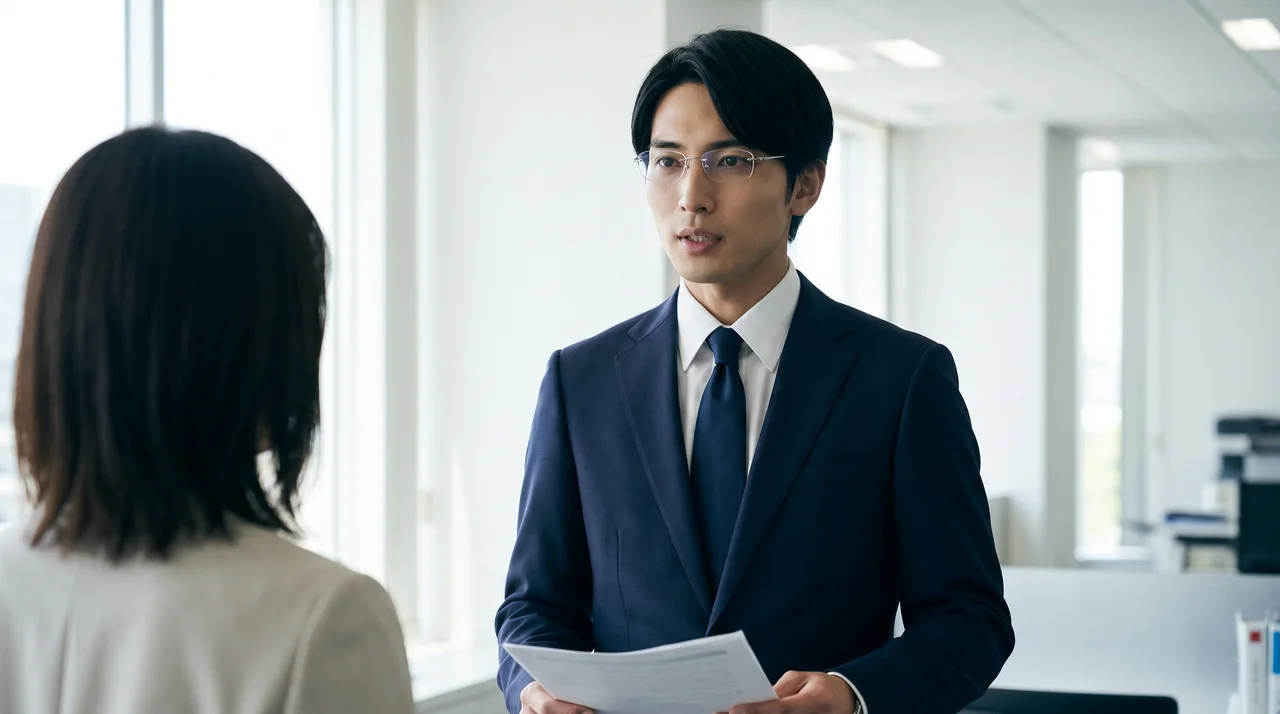 昼は商社の企画職。メガネは仕事のときだけ